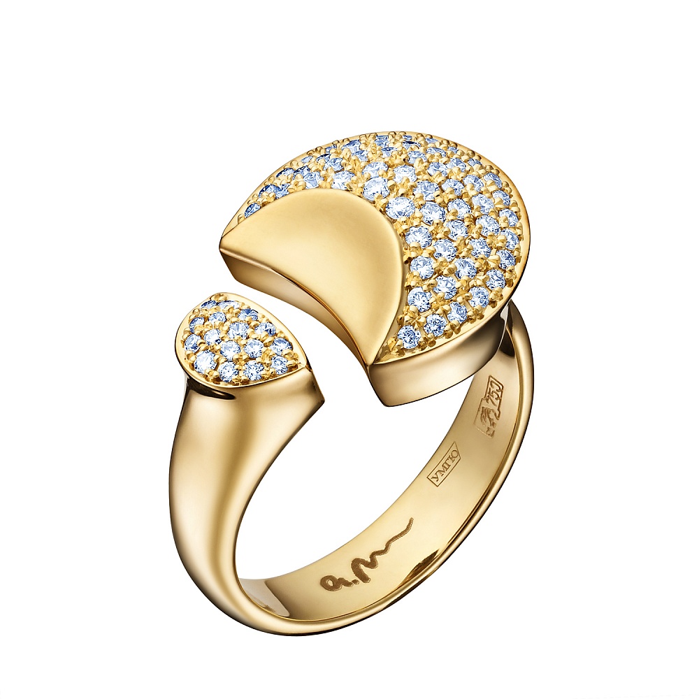 Золотое кольцо с бриллиантами 010678-ж