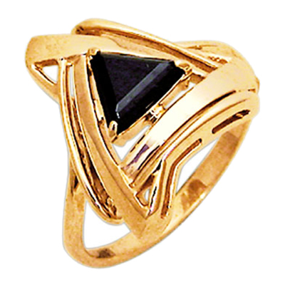 Кольцо из золота с фианитом Коюз 12000190/фи черн 12000190/фи черн