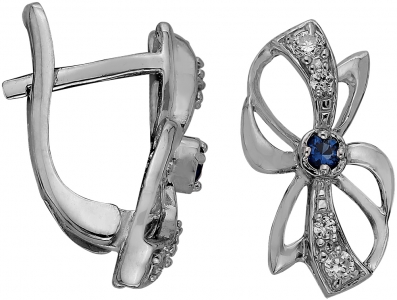 Серьги из серебра с фианитом Силверк lle 162 lle 162