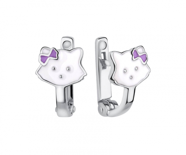 Серьги детские из серебра с эмалью Эффект 9-27072сэф 9-27072сэф