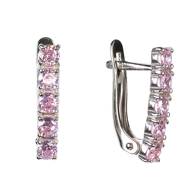 Серьги из серебра с фианитом Эффект 9-11206сфр 9-11206сфр