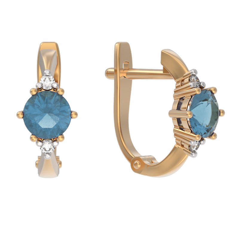 Серьги из золота с топазом и с фианитом Арина 1041392-11130-t Серьги из золота с топазом и с фианитом Арина 1041392-11130-t 1041392-11130-t
