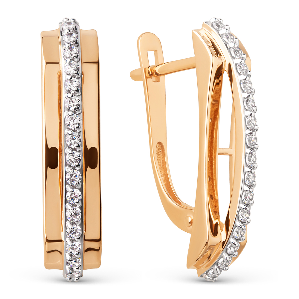 Серьги из золота с фианитом Династия 026882-1102 026882-1102