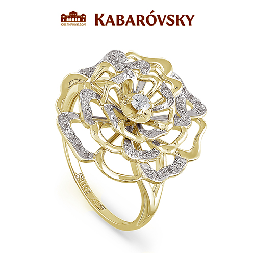 Кольцо из лимонного золота с бриллиантом KABAROVSKY 11-2447-1000 11-2447-1000