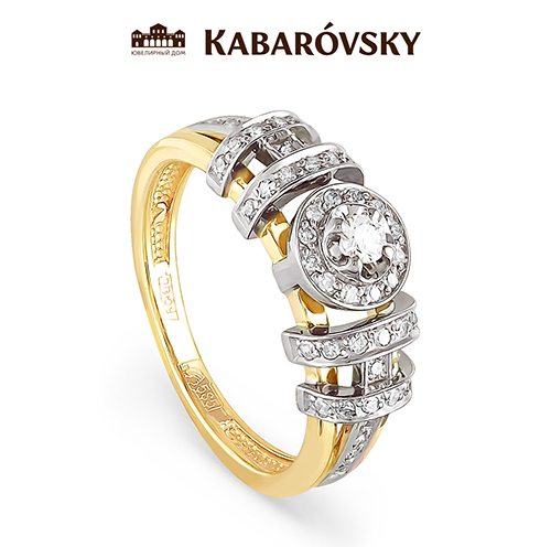 Кольцо из лимонного золота с бриллиантом KABAROVSKY 11-2770-1000 11-2770-1000