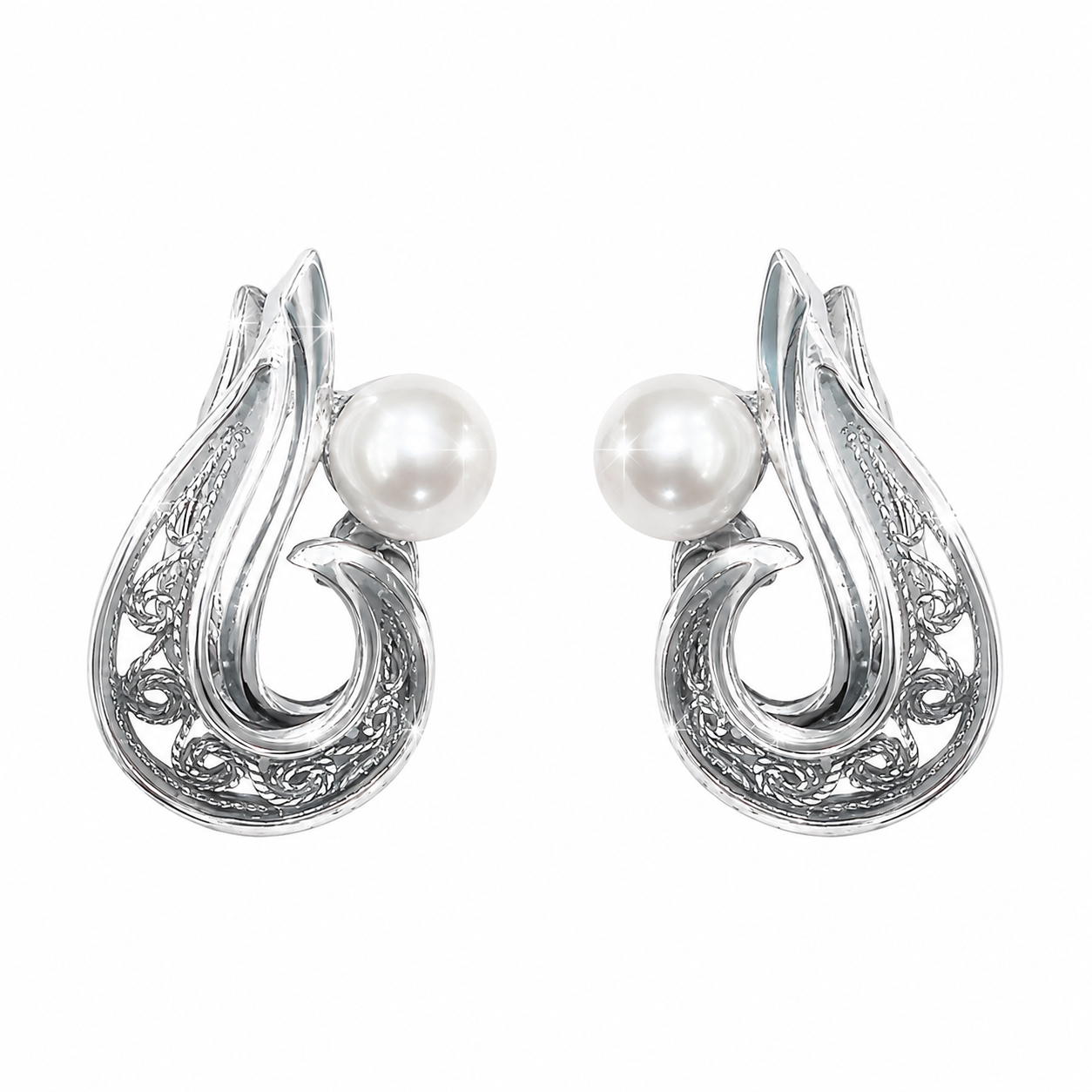Серьги из серебра с жемчугом Шабалкин Е.В. с1318 с1318