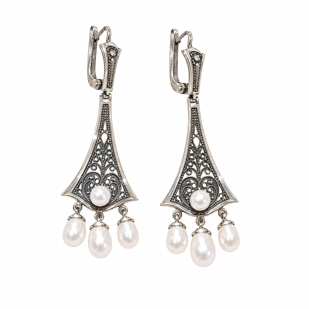 Серьги из серебра с жемчугом Шабалкин Е.В. с1003 с1003