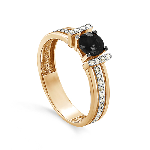 Золотое кольцо с турмалином и бриллиантами 11-01419-21600