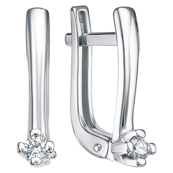Серьги из белого золота с бриллиантом BERGER бр120012 б бр120012 б