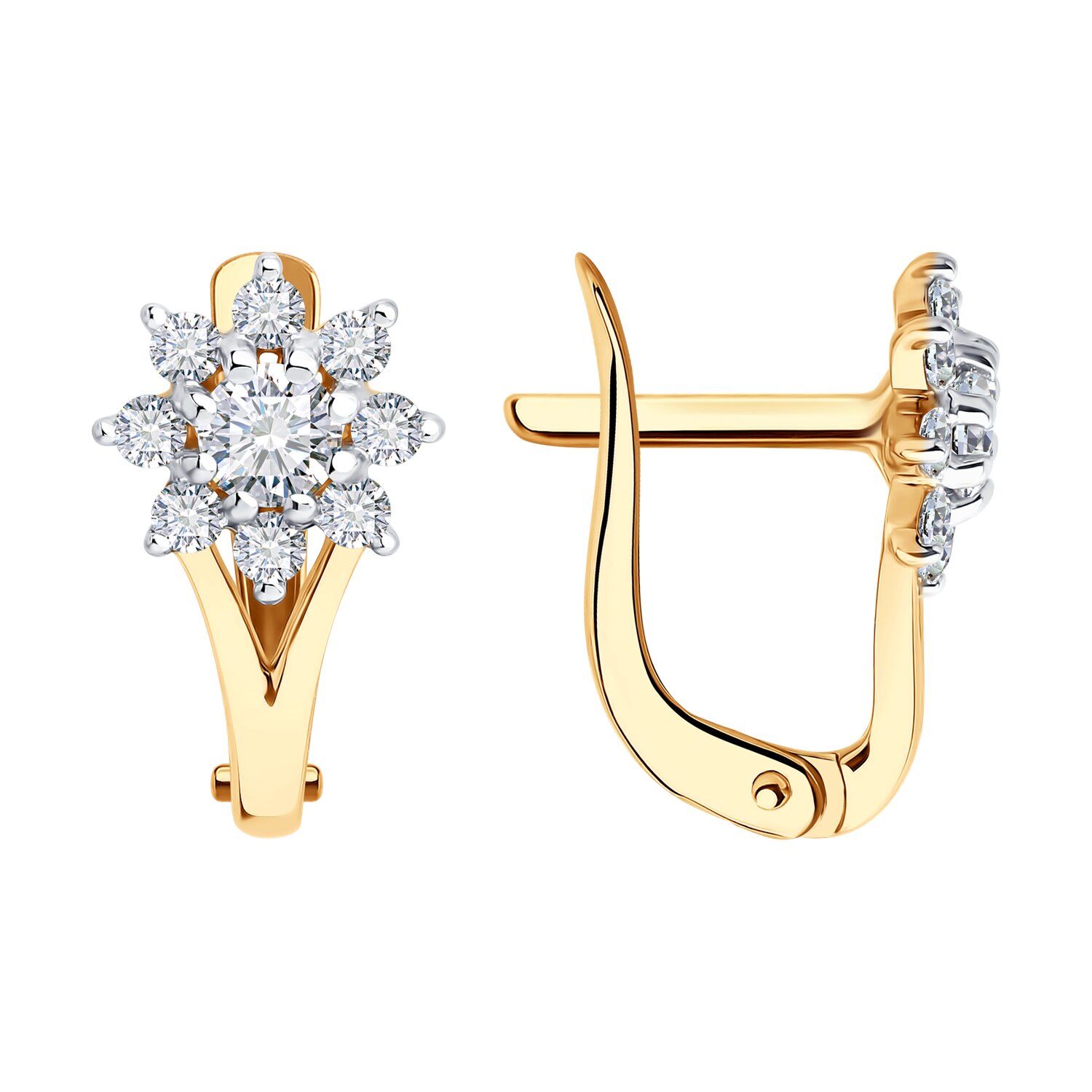 Серьги из золота с фианитом DIAMANT 51-120-02925-1 51-120-02925-1
