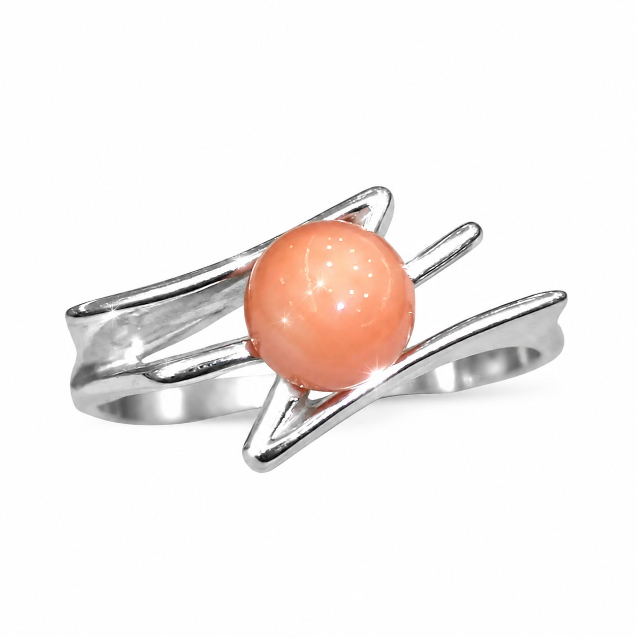 Кольцо из серебра с кораллом Балтийское золото 21430658 21430658
