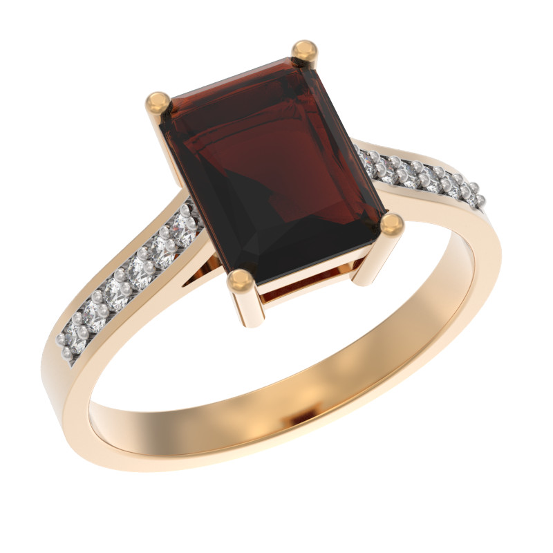 Серьги пусеты из золота с фианитом и с гранатом Арина 1050182-11230-g 1050182-11230-g