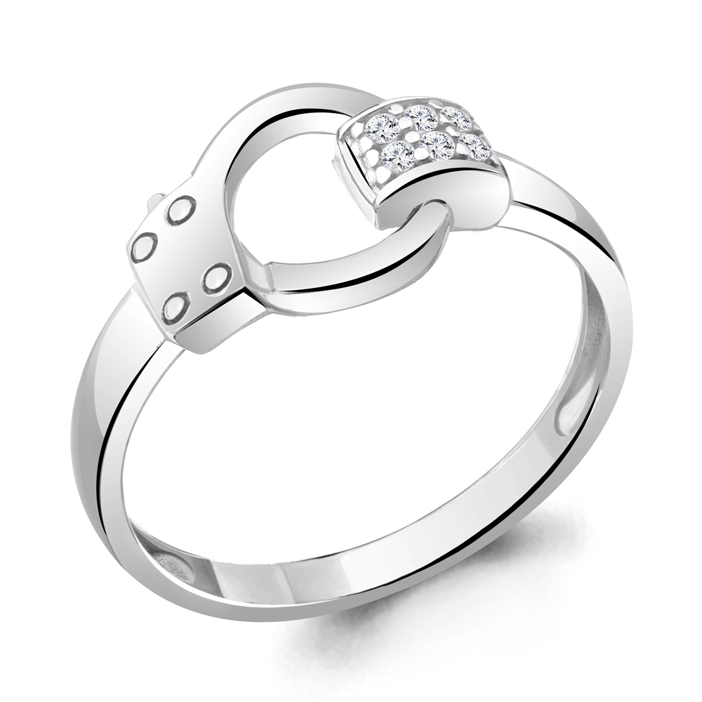Кольцо из серебра с фианитом AQUAMARINE 67121а.5 67121а.5