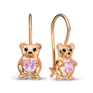 Серьги детские из золота с фианитом Дельта 1204950 1204950