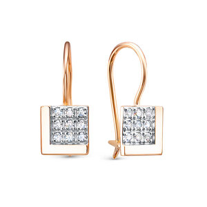 Серьги детские из золота с фианитом Дельта 1206050 Серьги детские из золота с фианитом Дельта 1206050 1206050