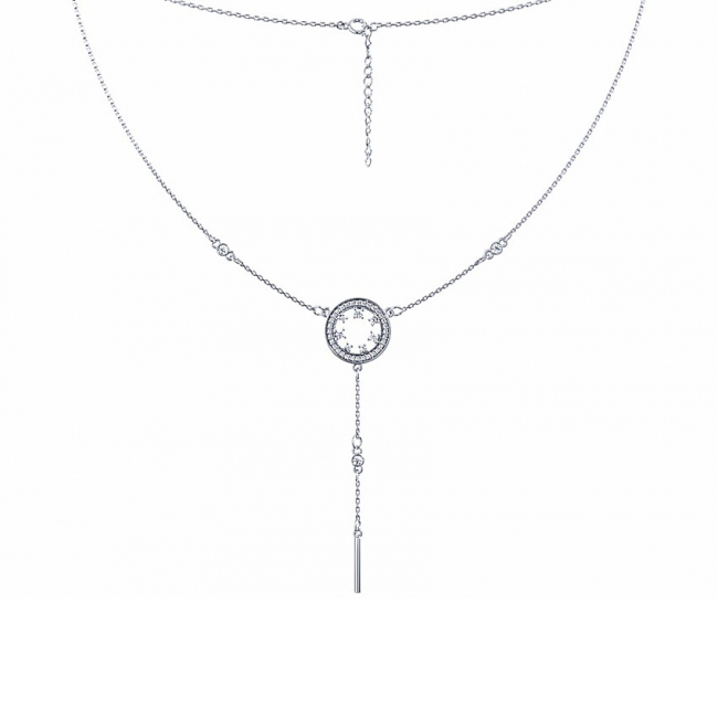 Колье из серебра с фианитом Эффект с32-21604ф-45 с32-21604ф-45