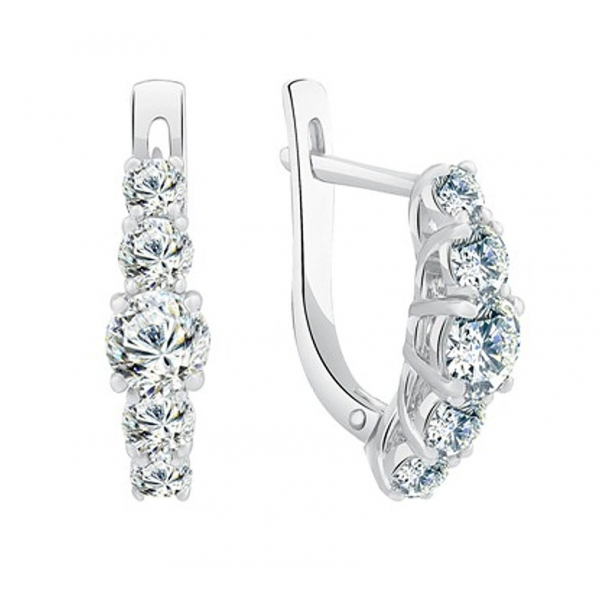 Серьги из серебра с фианитом Эффект с38-208сф с38-208сф