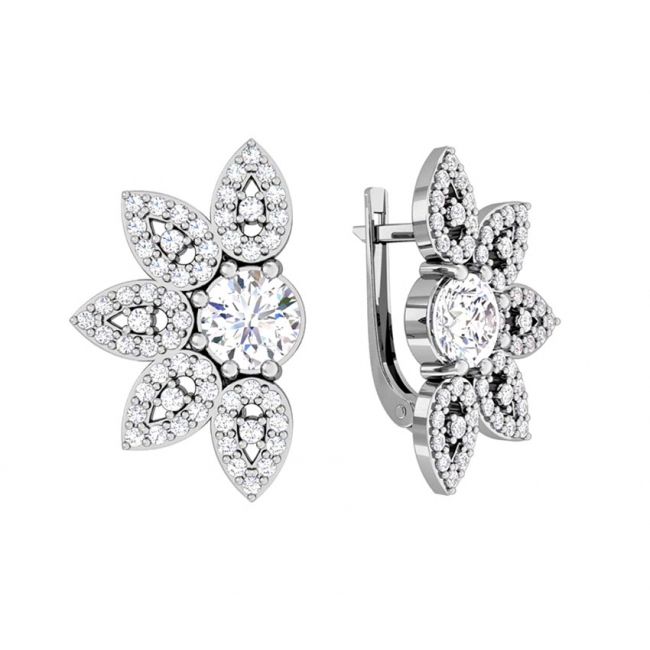 Серьги из серебра с фианитом Эффект с32-781сф с32-781сф