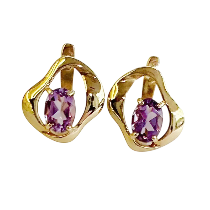 Серьги из золота с аметистом Арина 1053152-21220-a 1053152-21220-a