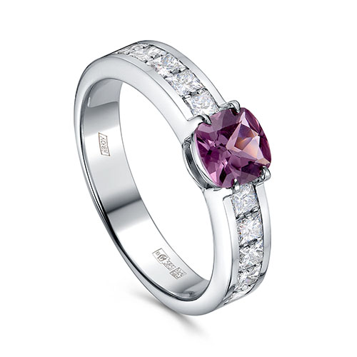 Кольцо из белого золота с бриллиантом и с шпинелем KABAROVSKY 11-12164-82889 Кольцо из белого золота с бриллиантом и с шпинелем KABAROVSKY 11-12164-82889 11-12164-82889