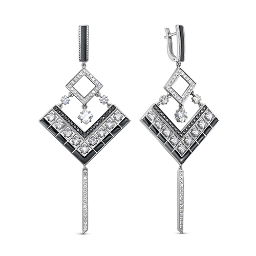 Серьги из серебра с фианитом KABAROVSKY 12-420-7902 Серьги из серебра с фианитом KABAROVSKY 12-420-7902 12-420-7902