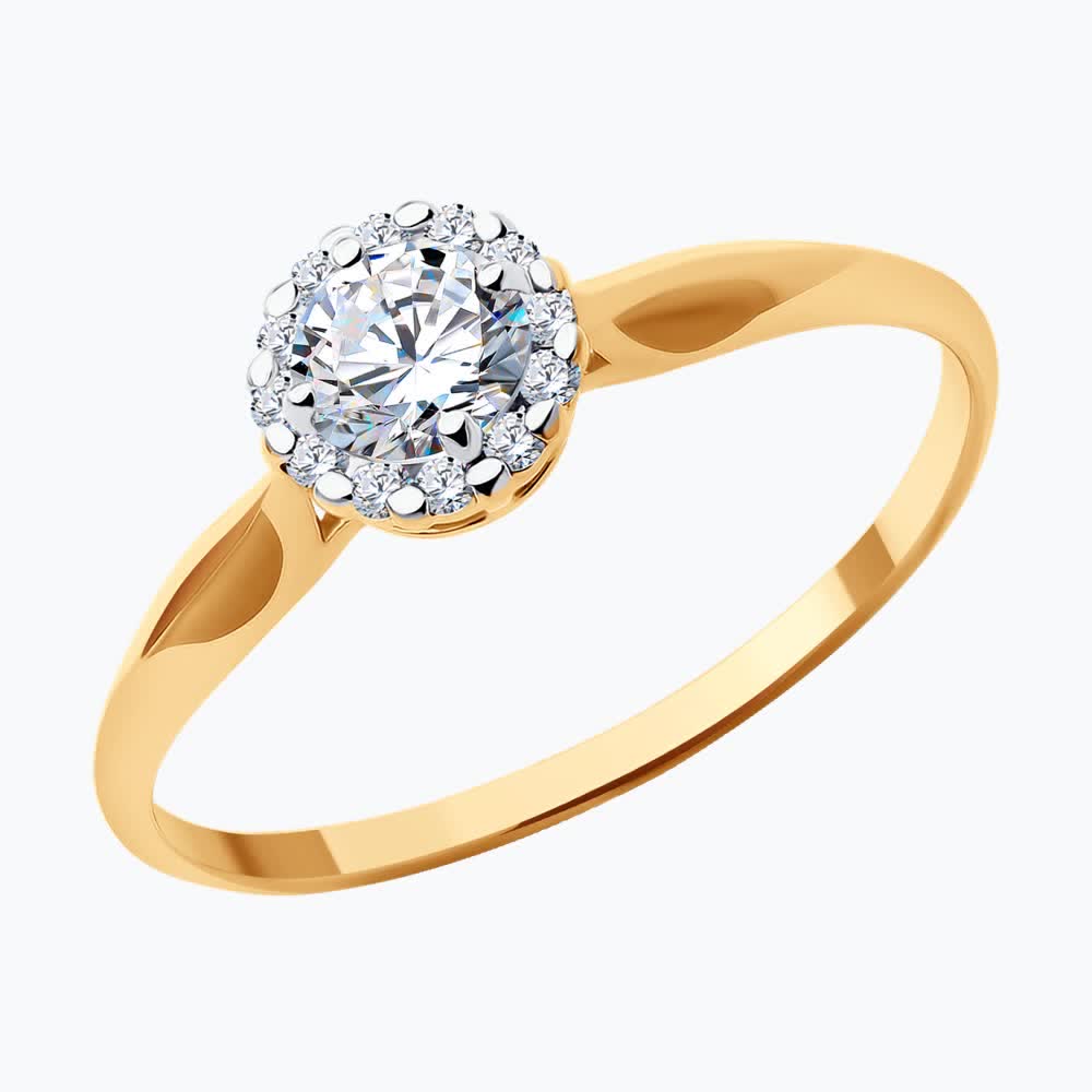 Кольцо из золота с фианитом DIAMANT 51-110-02211-1 51-110-02211-1