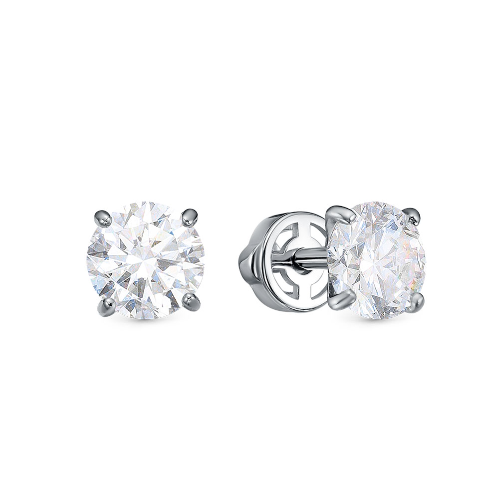 Серьги пусеты из белого золота с бриллиантом BUBLIK br2139591010w br2139591010w