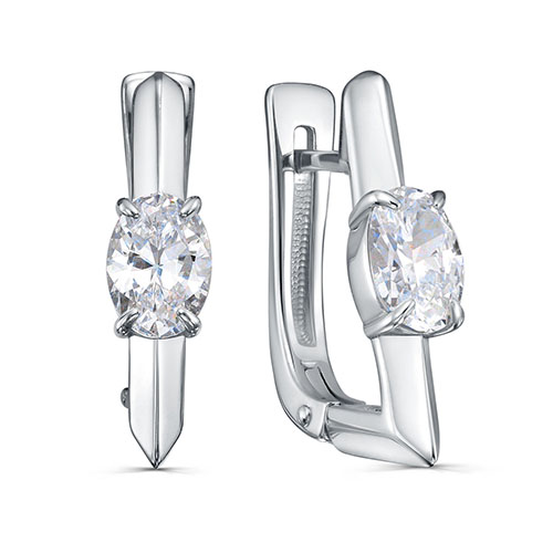 Серьги из серебра с фианитом KABAROVSKY 12-838-20000 12-838-20000