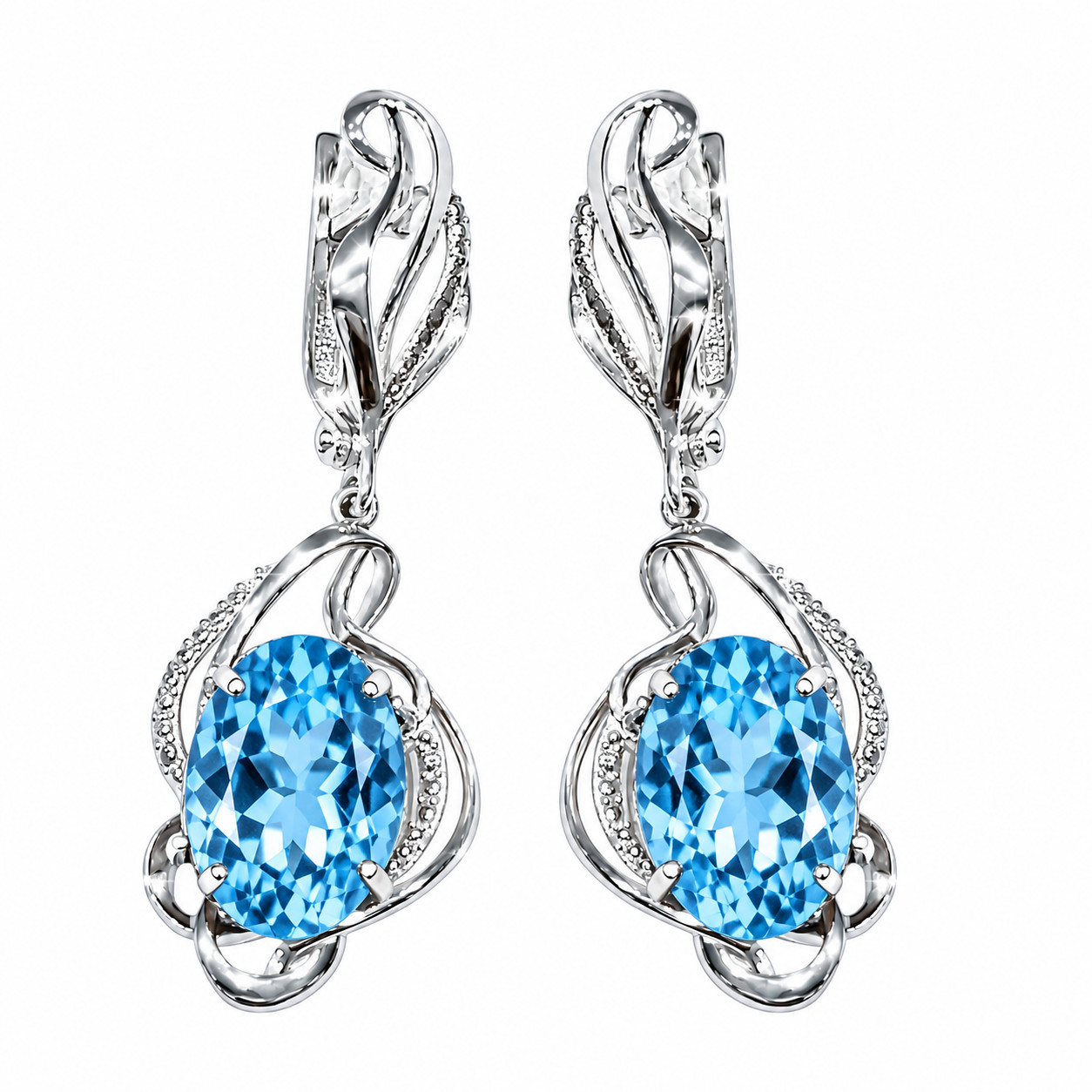 Серьги из серебра с топазом ЮФ Кострома 20799с 20799с