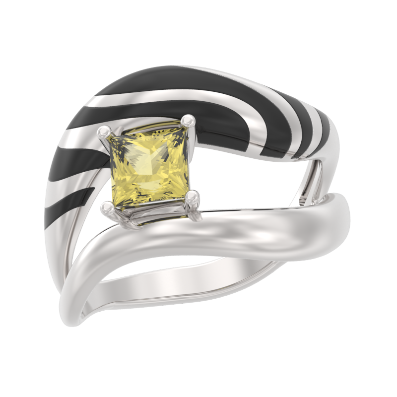 Кольцо из серебра с фианитом и с эмалью Арина 1057961-05211 1057961-05211