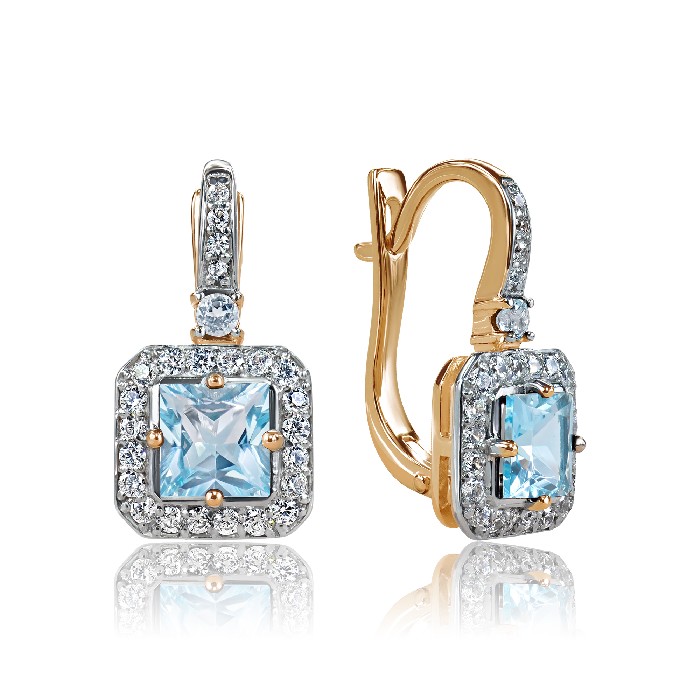 Серьги из золота с топазом и с фианитом Алорис 021724 021724