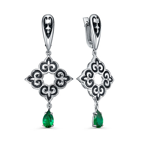 Серьги из серебра с фианитом KABAROVSKY 12-1049-40402 12-1049-40402