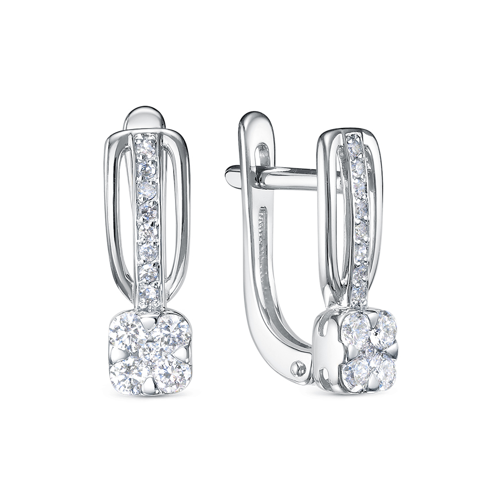 Серьги из белого золота с бриллиантом VESNA 23035-251-46-00 23035-251-46-00