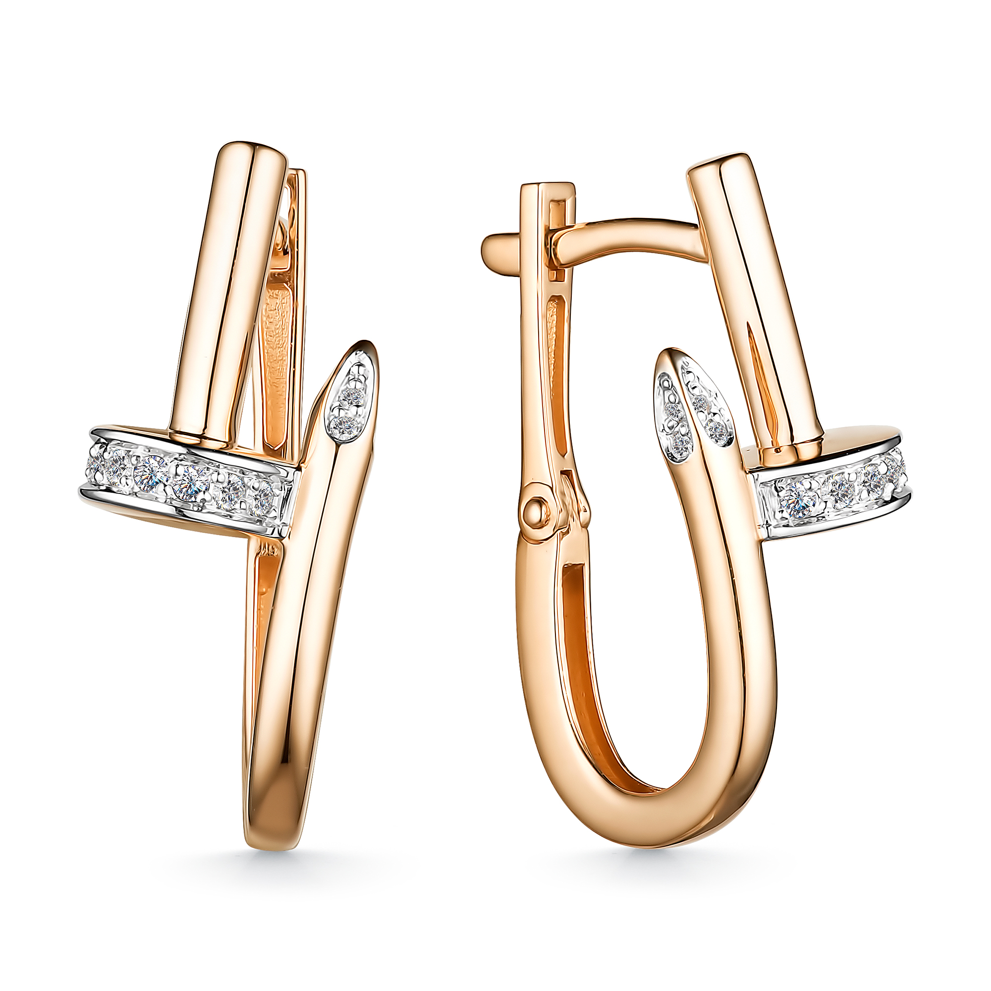 Серьги из золота с бриллиантом Алькор 22998-100 22998-100