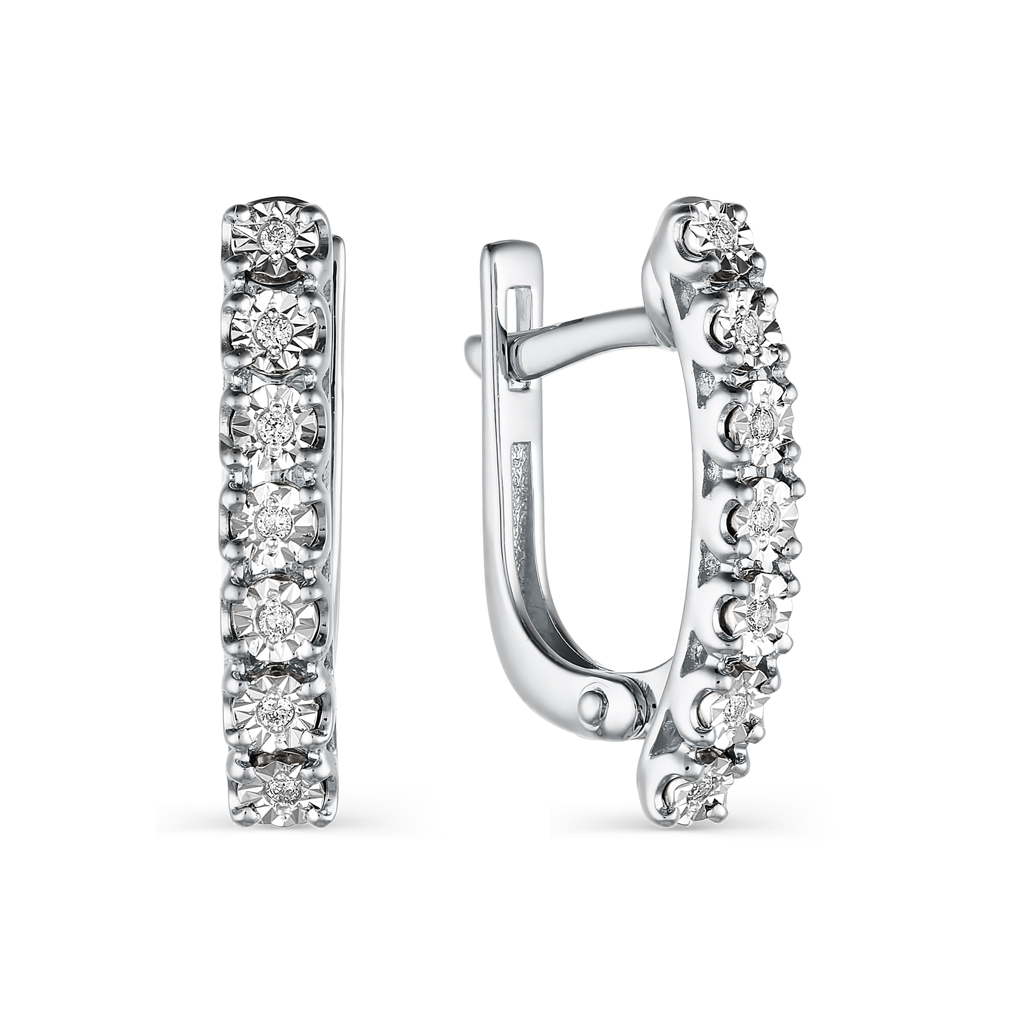 Серьги из белого золота с бриллиантом Алькор 23476-200 23476-200