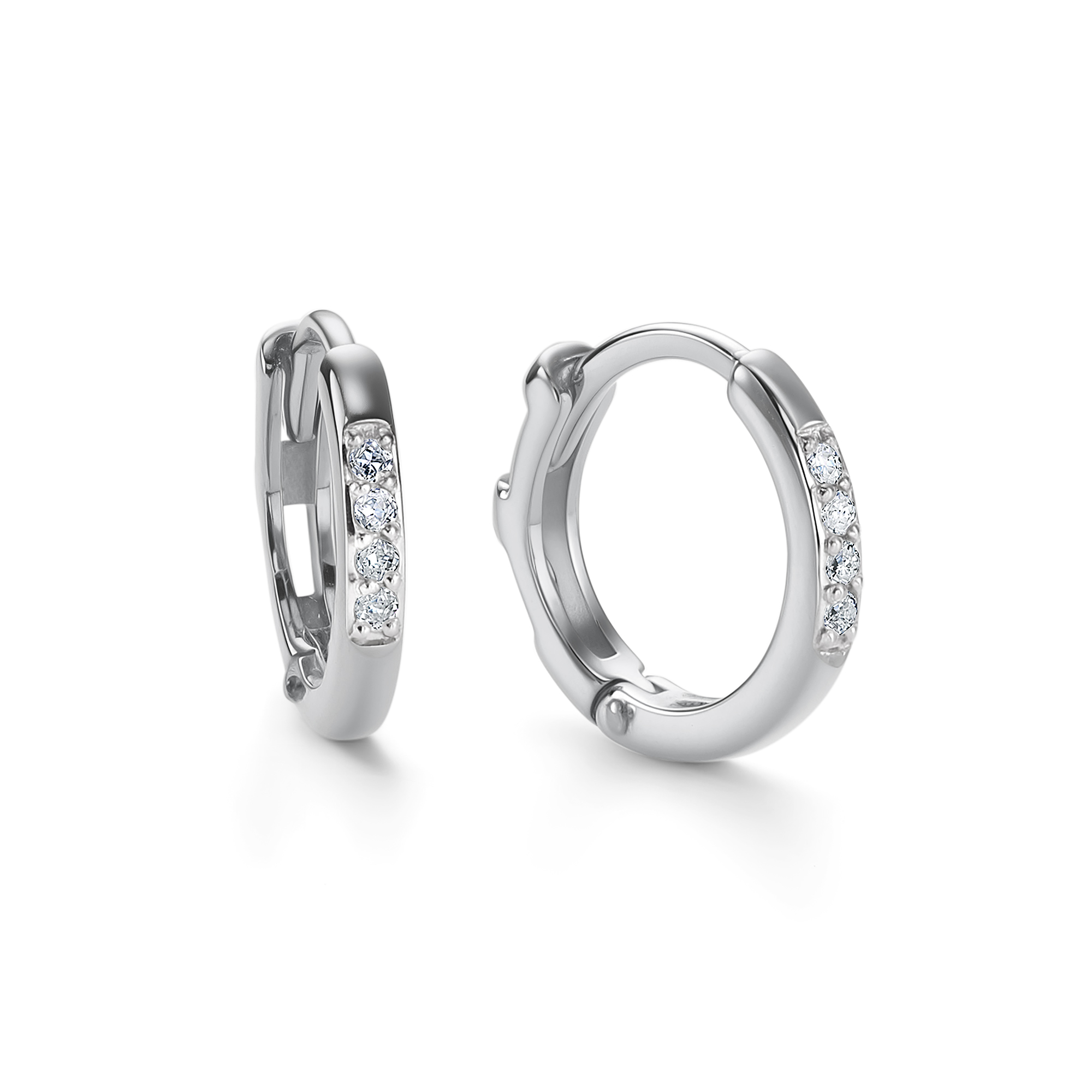 Серьги-конго из белого золота с бриллиантом Алькор 23973-200 23973-200