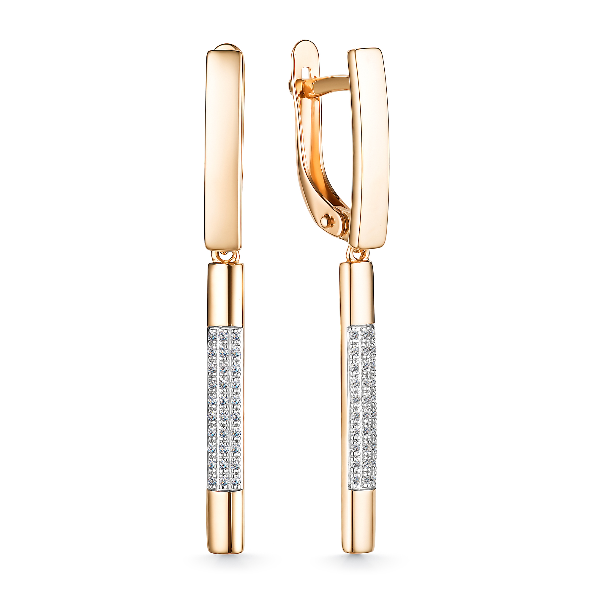 Серьги из золота с бриллиантом Алькор 25074-100 25074-100
