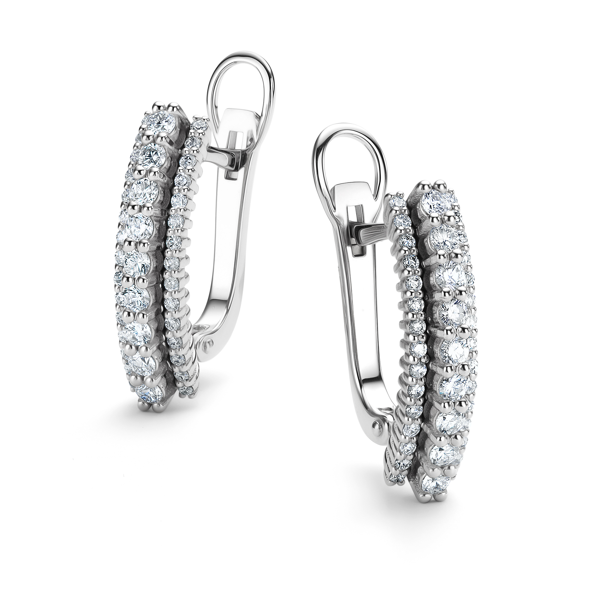 Серьги из белого золота с бриллиантом Алькор 25479-200 25479-200