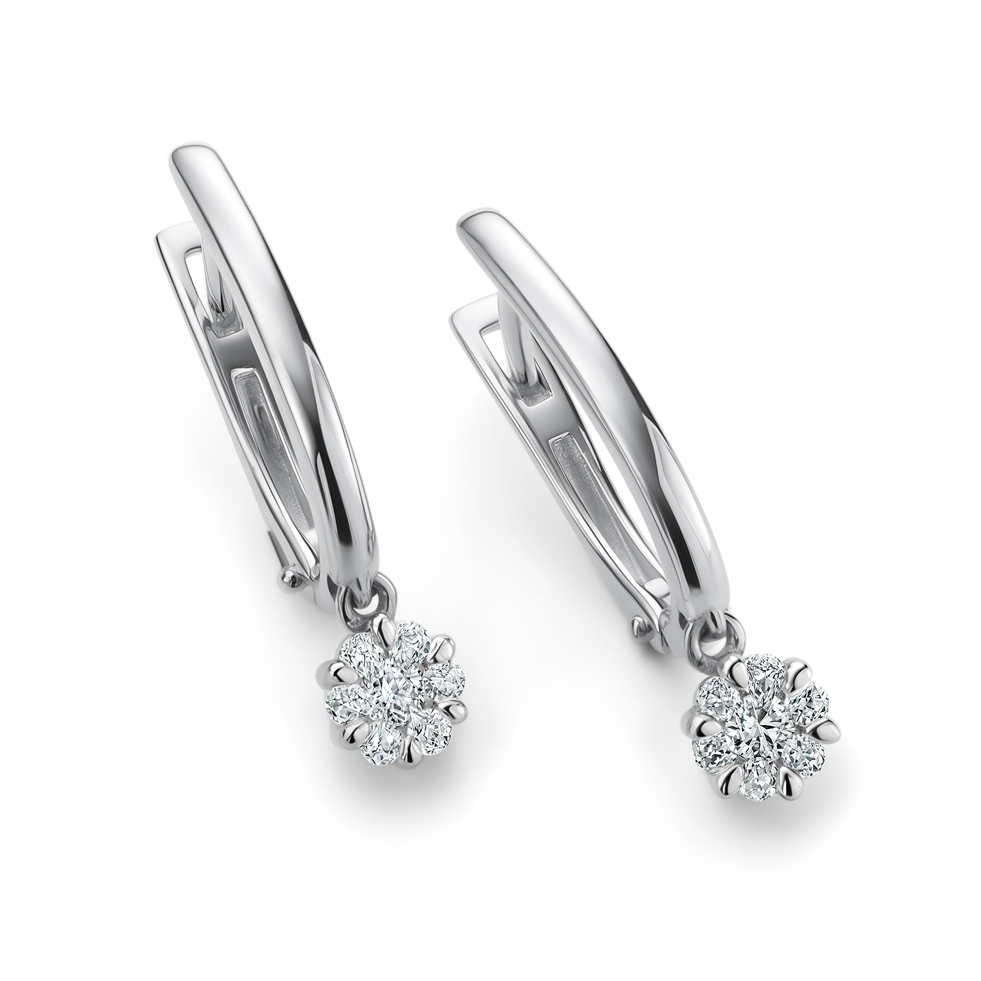 Серьги из белого золота с бриллиантом Алькор 25954-200 25954-200
