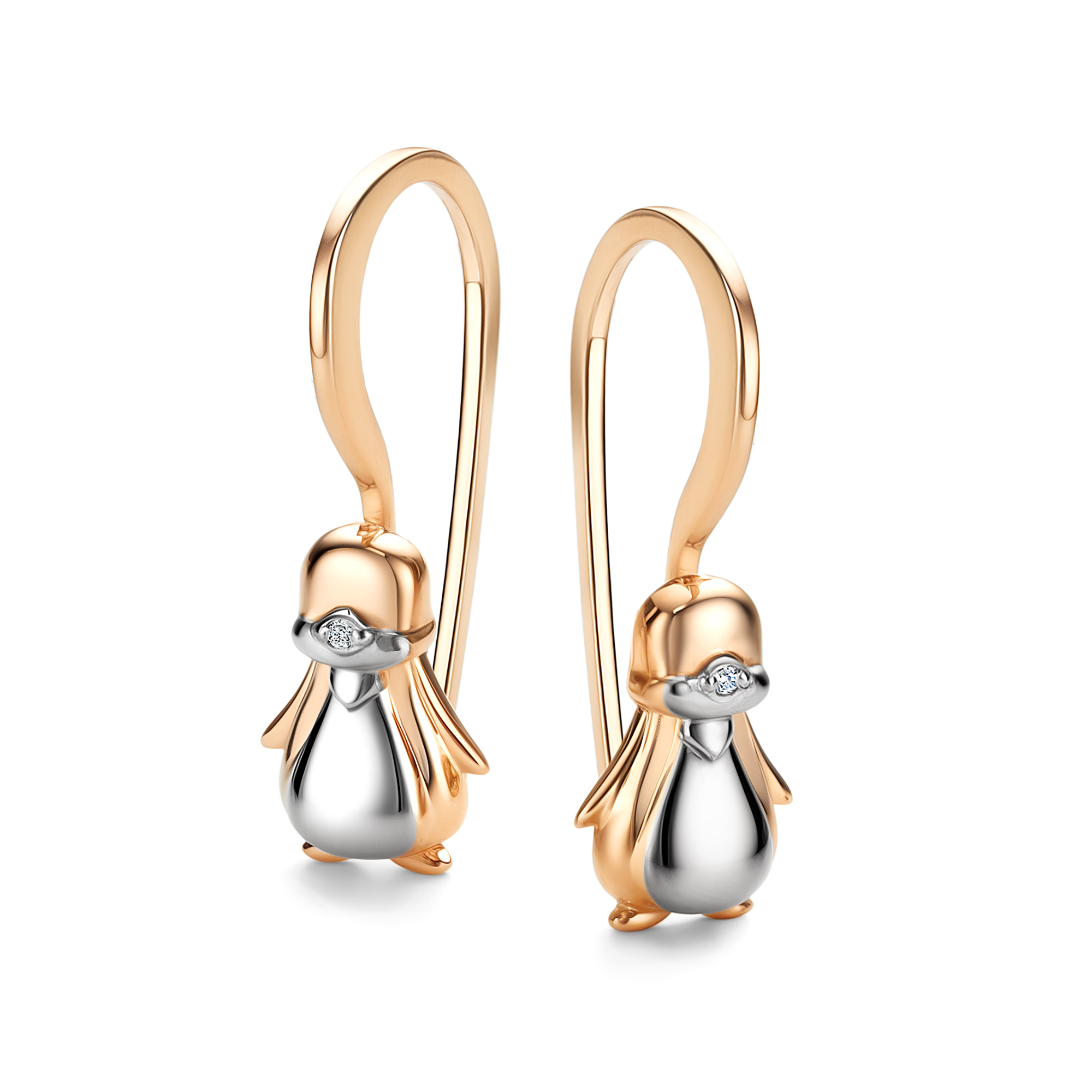 Серьги детские из золота с бриллиантом Алькор 25997-100 25997-100