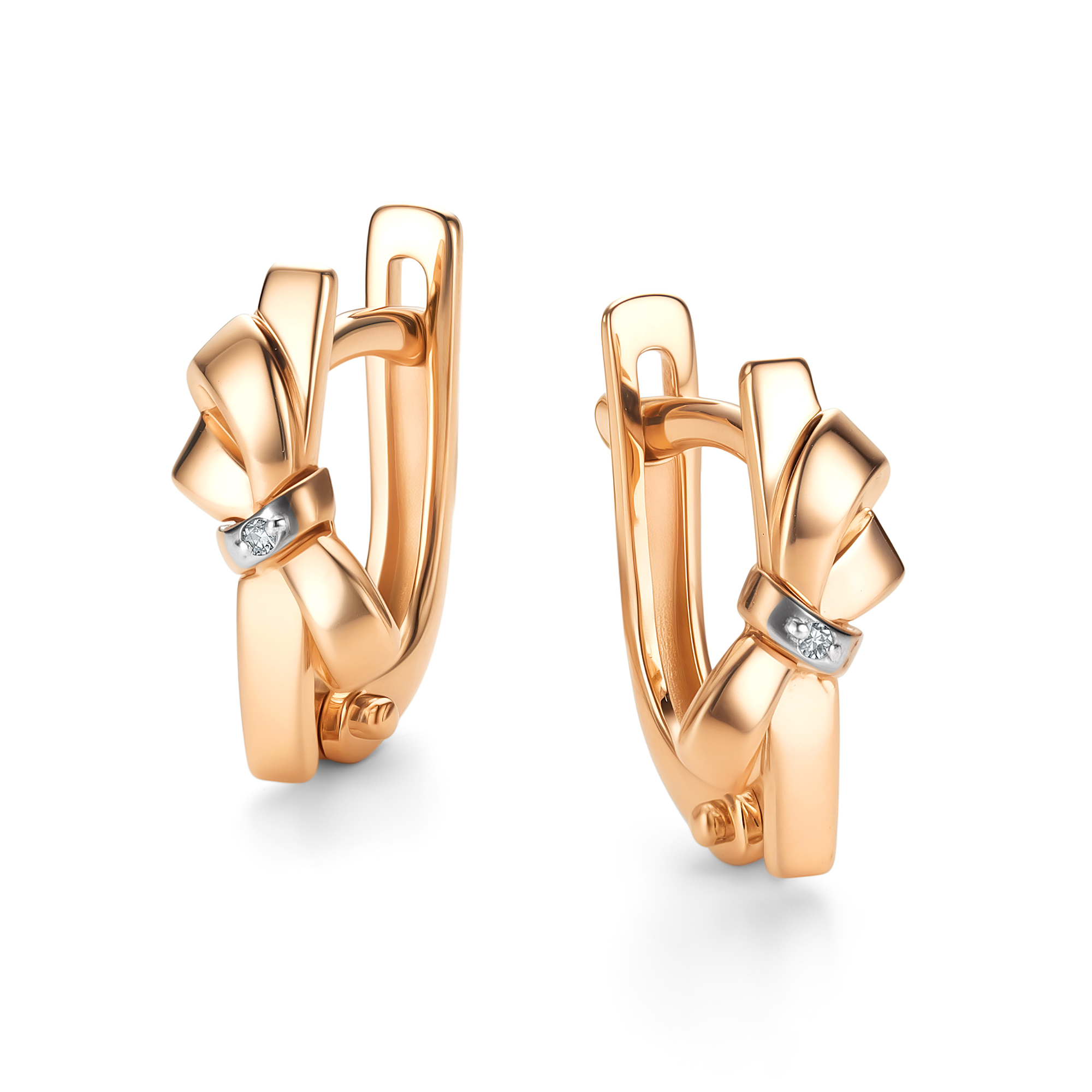 Серьги из золота с бриллиантом Алькор 26229-100 26229-100