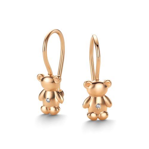 Серьги детские из золота с бриллиантом Алькор 26475-100 26475-100