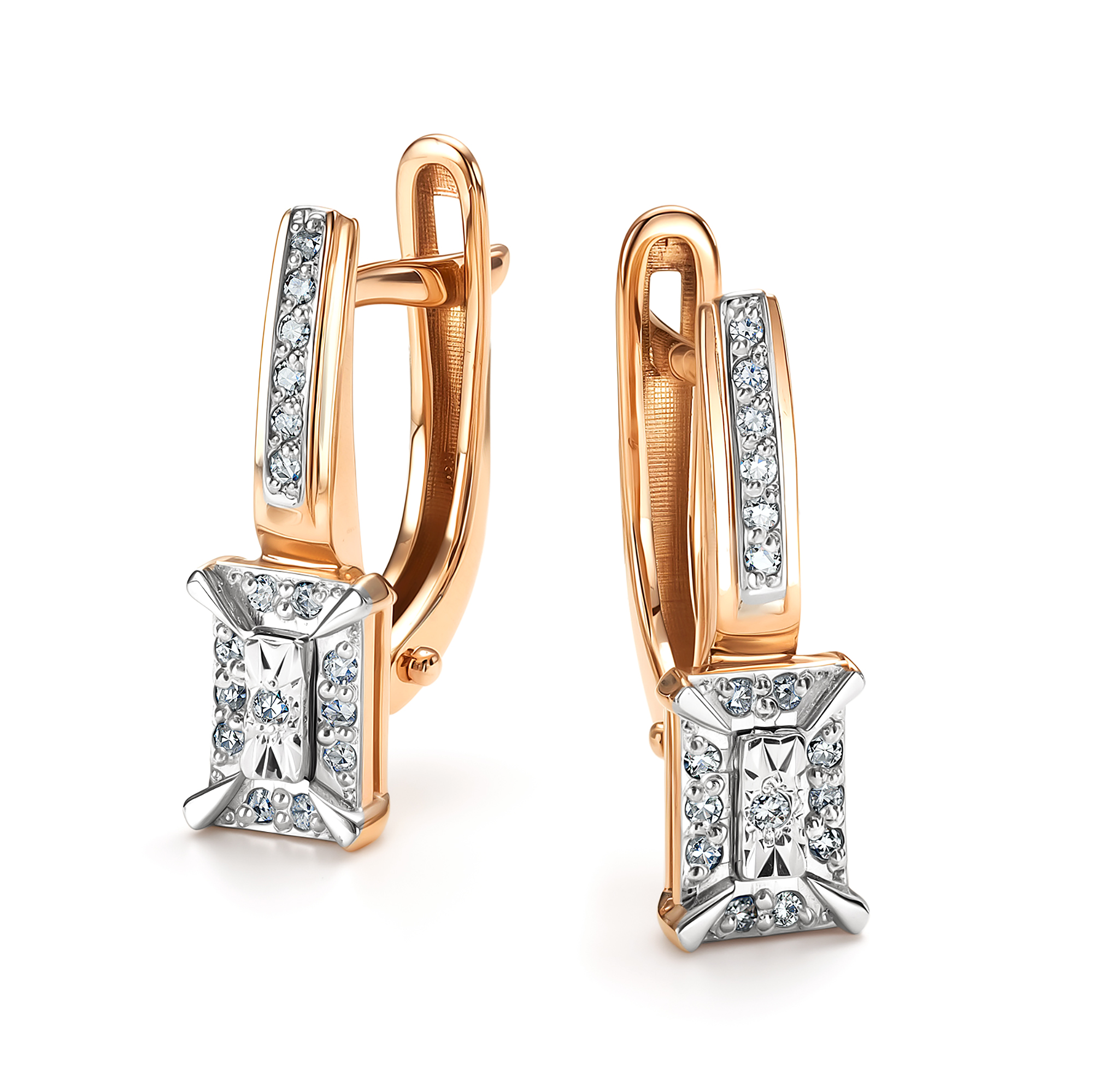 Серьги из золота с бриллиантом Алькор 26629-100 26629-100