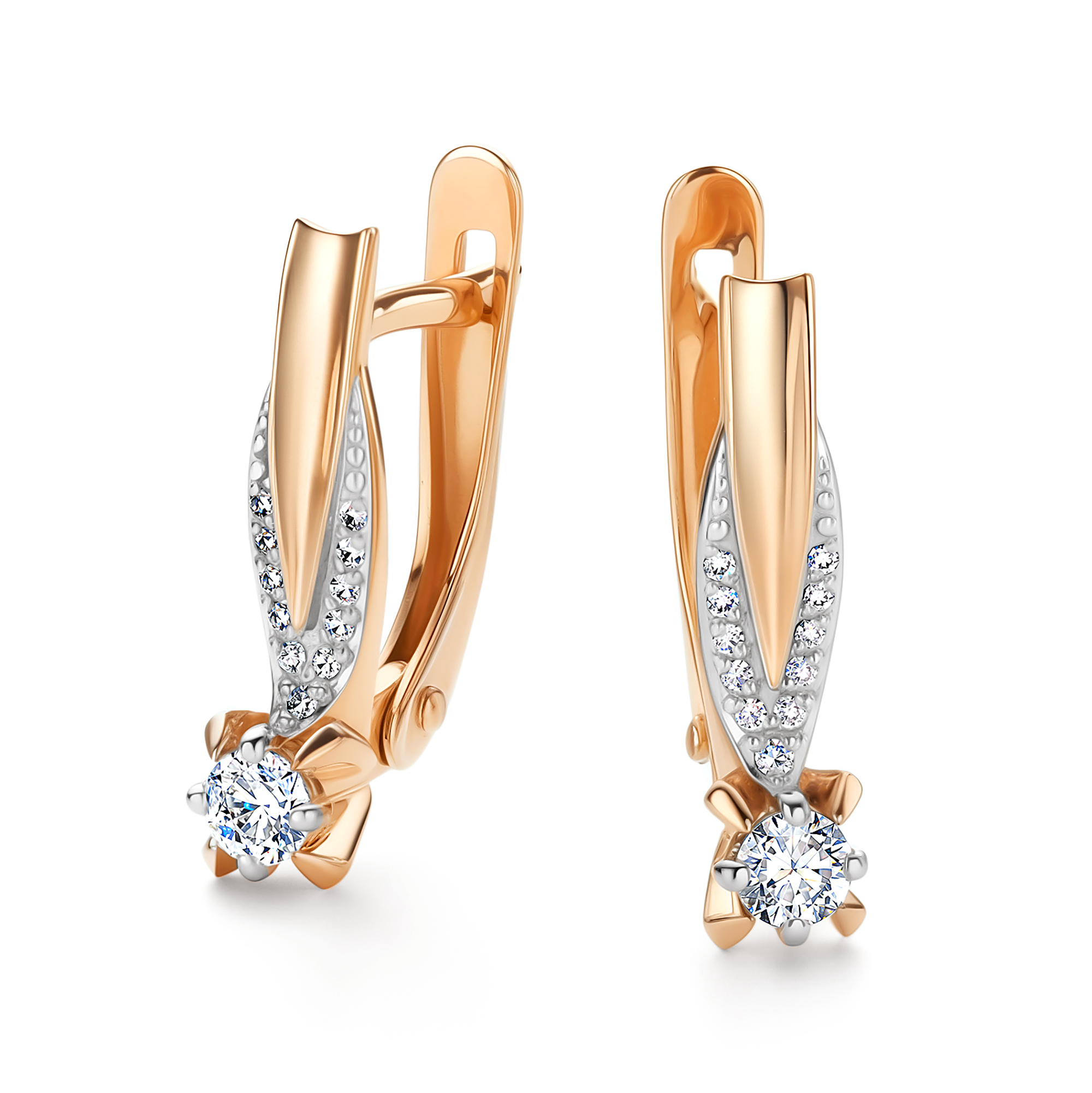 Серьги из золота с бриллиантом Алькор 26636-100 26636-100