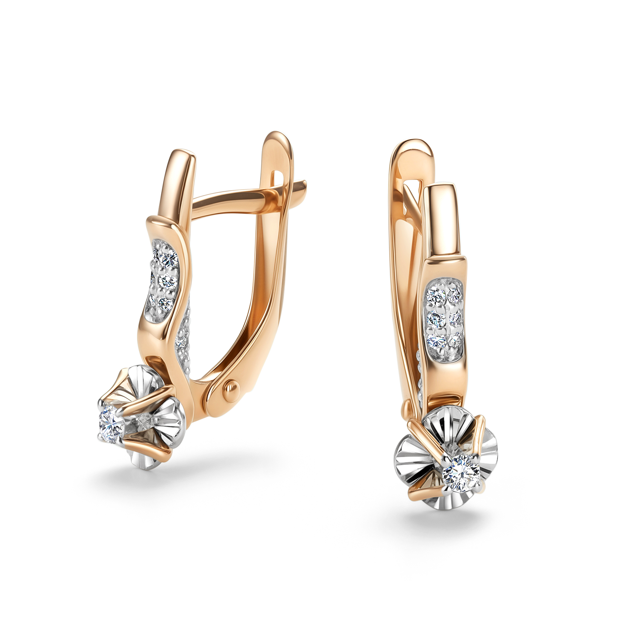 Серьги из золота с бриллиантом Алькор 26637-100 26637-100