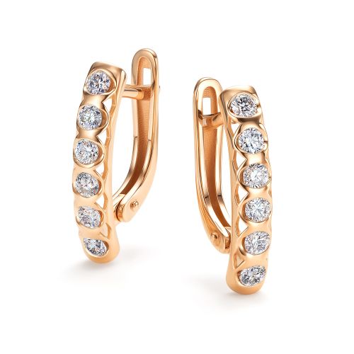 Серьги из золота с бриллиантом Алькор 26881-100 26881-100
