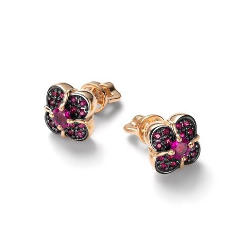 Серьги из золота с рубином Алькор 27061-103 27061-103
