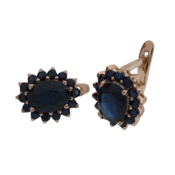 Серьги из золота с сапфиром Клондайк с270085кс с270085кс