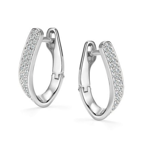 Серьги из белого золота с бриллиантом Алькор 27167-200 27167-200