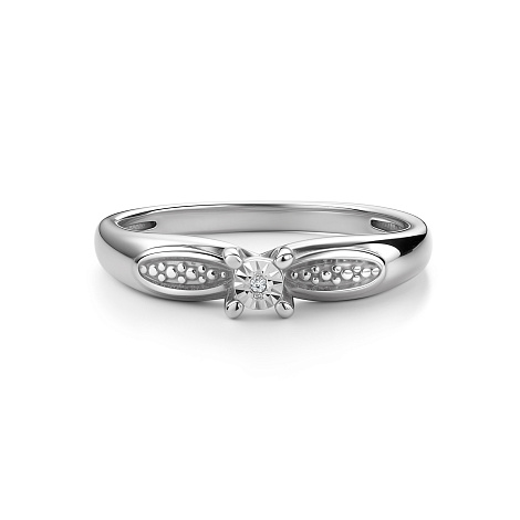 Кольцо из серебра с бриллиантом Алькор 01-4161/000б-00 01-4161/000б-00